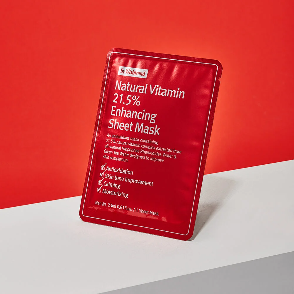 Витаминная антиоксидантная тканевая маска By Wishtrend Natural Vitamin 21,5% Enchancing Sheet Mask