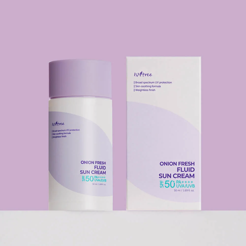 Лёгкое солнцезащитное молочко для проблемной кожи IsNtree Onion Fresh Fluid Sun Cream SPF50 PA++++