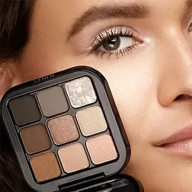 Палитра теней из 9 оттенков с различными финишами KIKO Glamour Finish 