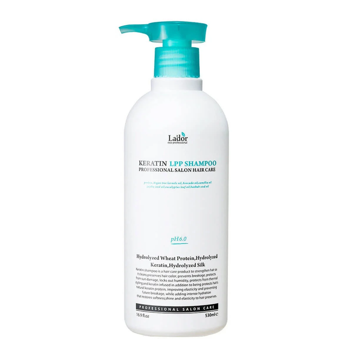 Бессульфатный протеиновый шампунь Lador Keratin LPP Shampoo 530 мл