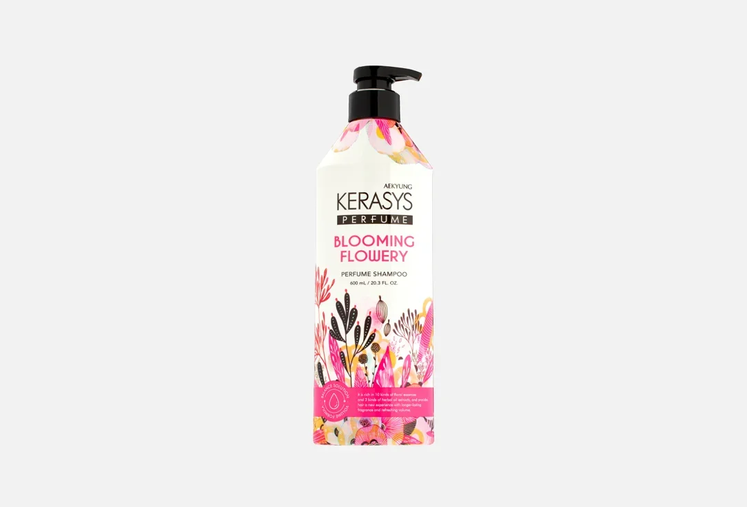 Увлажняющий парфюмированный шампунь с водой дамасской розы Kerasys Blooming & Flowery Perfumed Shampoo 