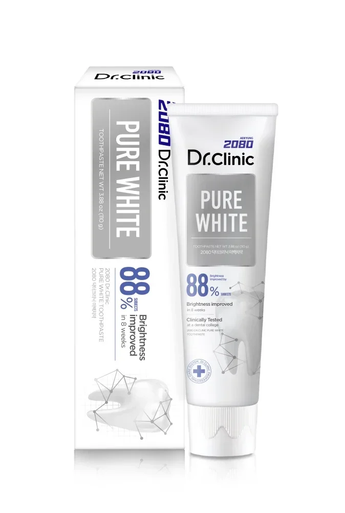 [2080 DR.CLINIC] Зубная паста НАТУРАЛЬНОЕ ОТБЕЛИВАНИЕ Pure White