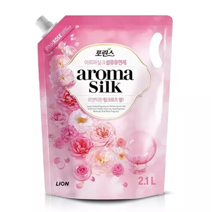 LION Кондиционер для белья "Porinse Aroma Silk Rose" с ароматом розы 2,1 л