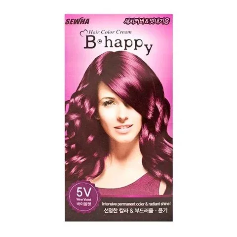 Интенсивная крем-краска для волос с эффектом ламинирования B happy 5V Wine Violet