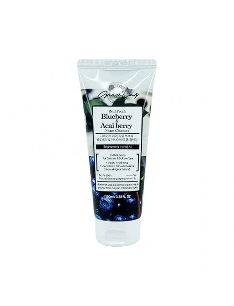 Grace Day Мягкая пенка для умывания с экстрактами черники и ягод асаи Blueberry&Acai Berry Foam Cleansing (100 мл)