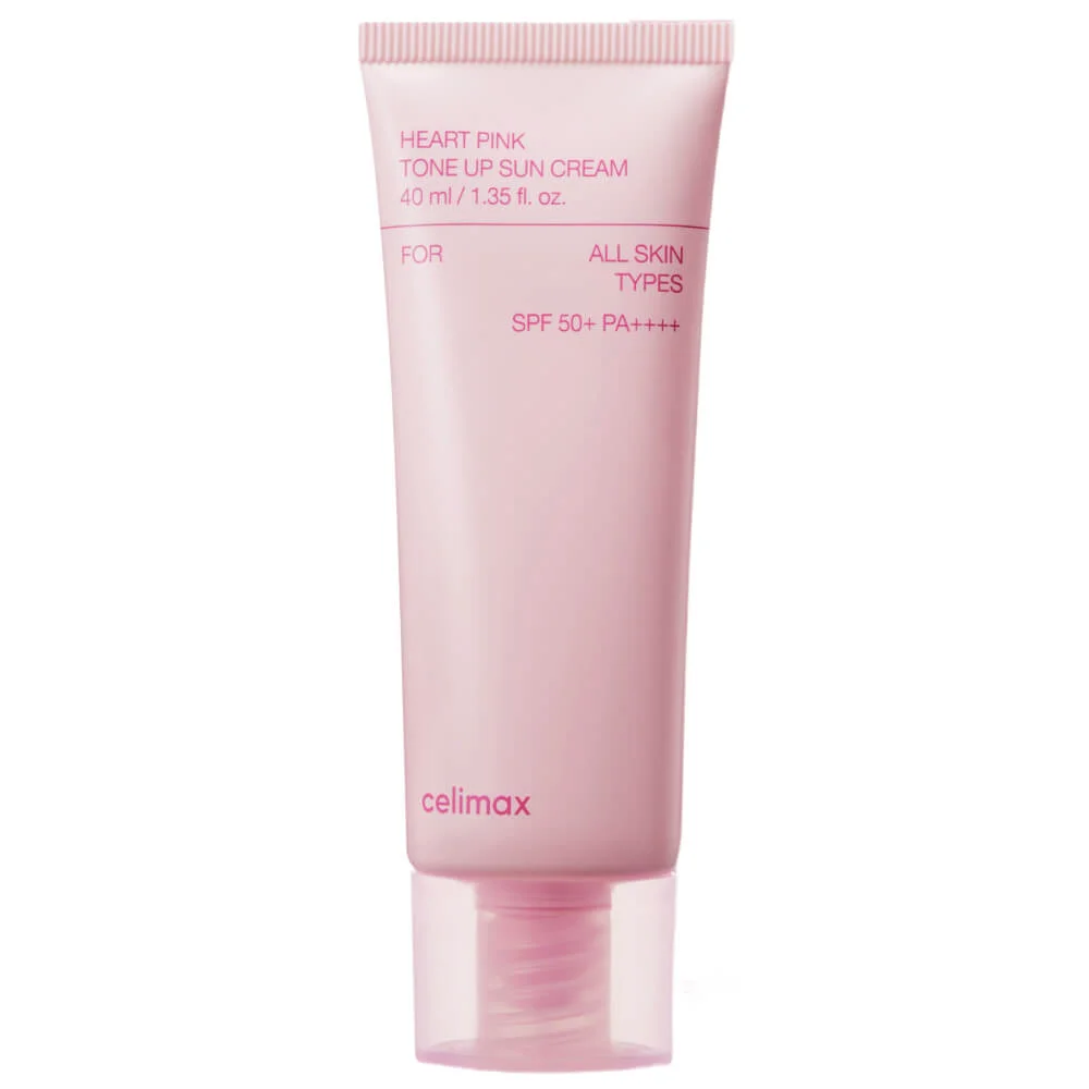 Выравнивающий солнцезащитный крем для сияния кожи Celimax Heart Pink Tone Up Sun Cream SPF50+ PA++++