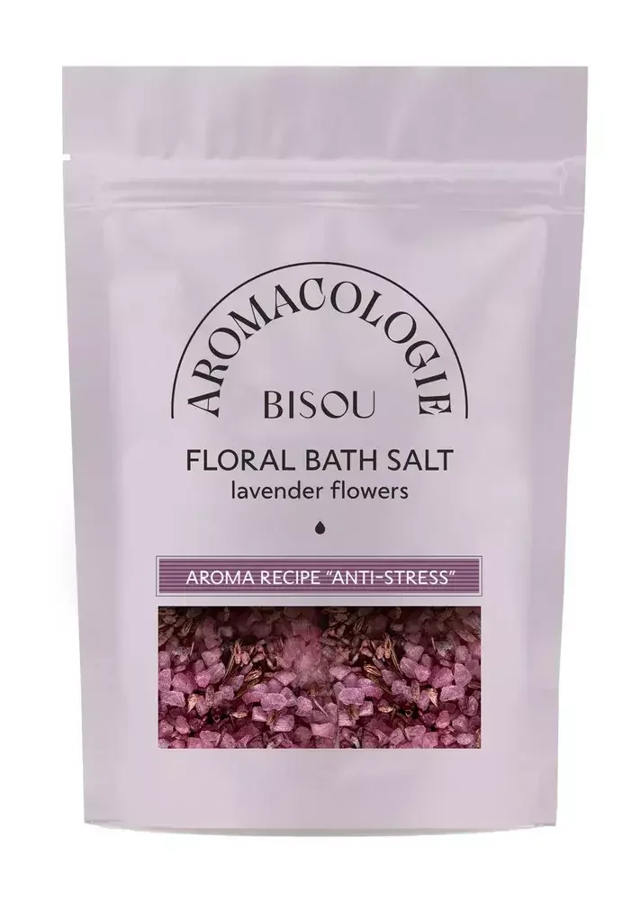 Цветочная соль для ванны Bisou Antistress with lavender flowers