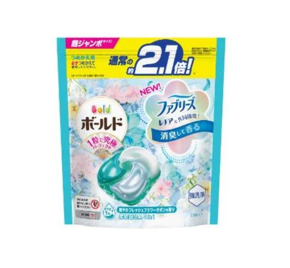 Procter&Gamble Японские капсулы для стирки белья 4 в 1 с кондиционером, цветочное мыло Bold Gel Ball Premium Refreshing Flower