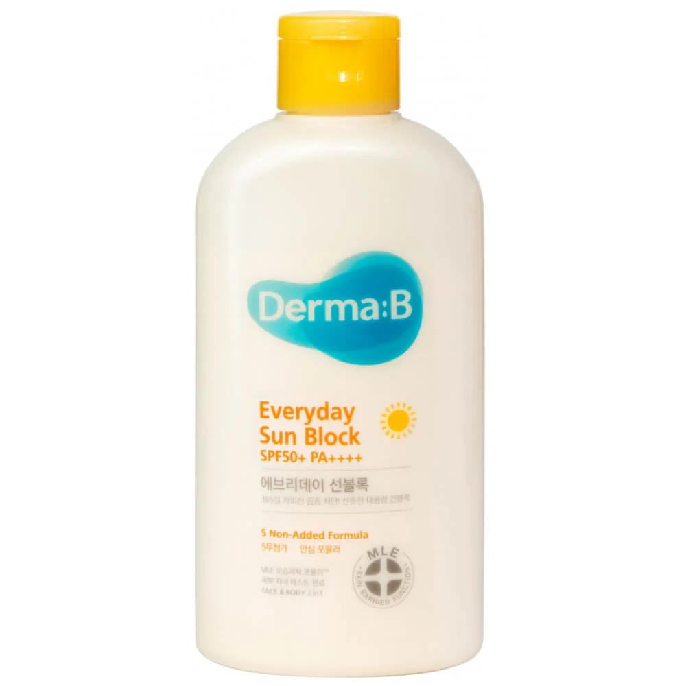 Ламеллярный солнцезащитный лосьон для лица и тела Derma:B Everyday Sun Block SPF50+ PA++++ 200 мл