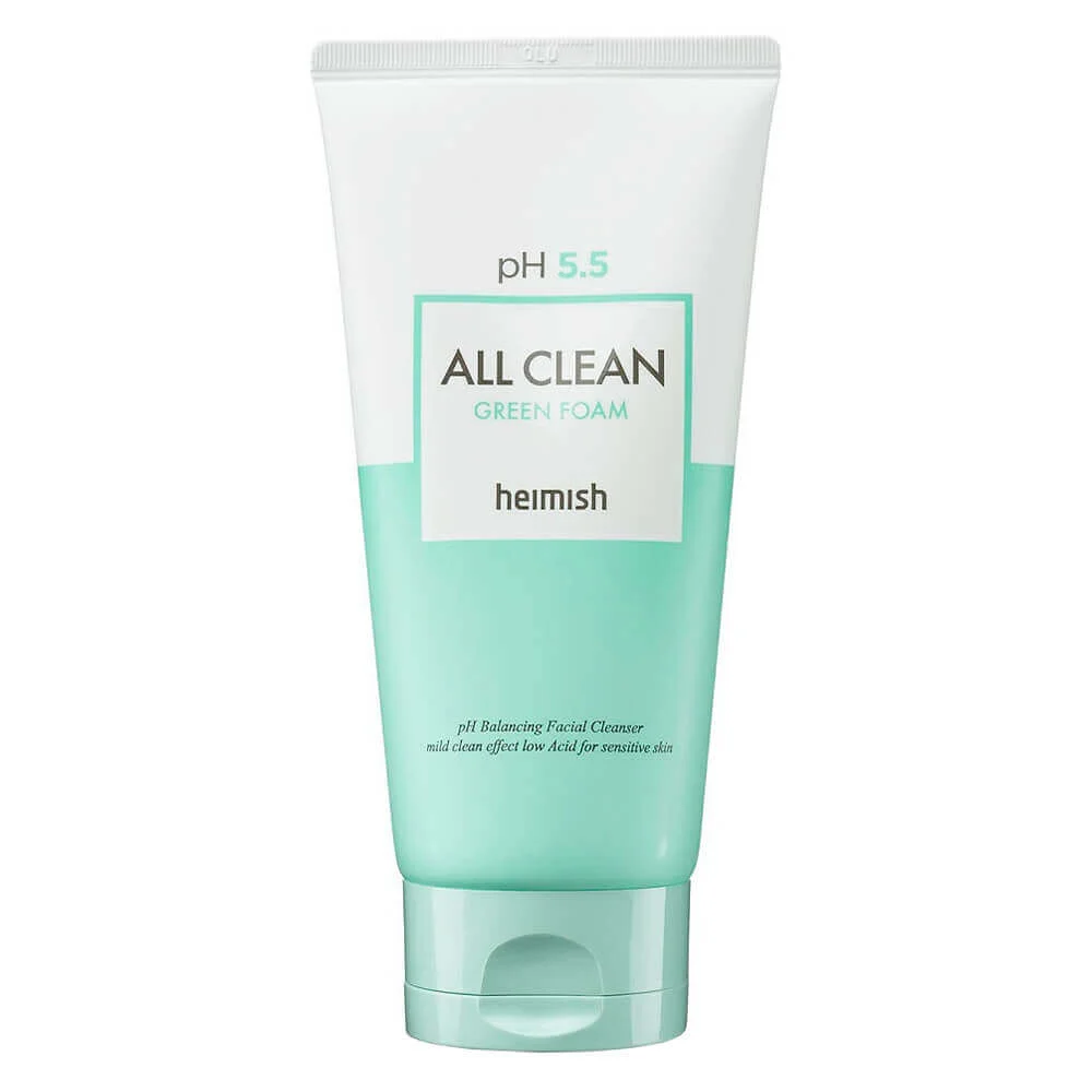 Слабокислотный гель для умывания для чувствительной кожи Heimish pH 5.5 All Clean Green Foam 150 мл