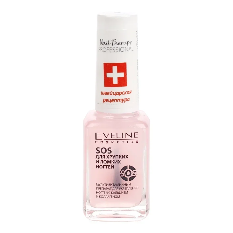 Средство для хрупких и ломких ногтей с кальцием Eveline SOS Nail Therapy