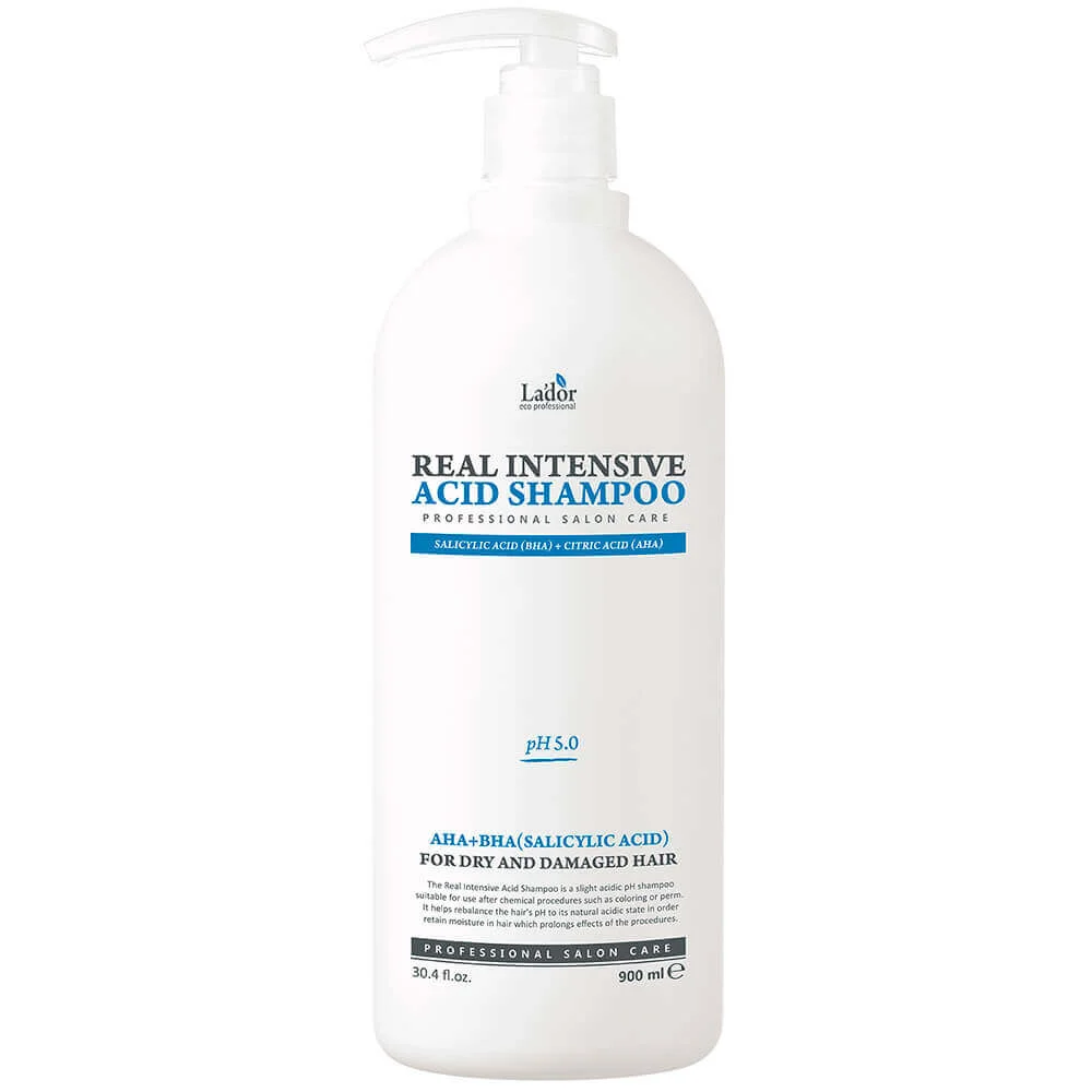 Интенсивный кислотный шампунь для сухих и повреждённых волос Lador Real Intensive Acid Shampoo 900мл