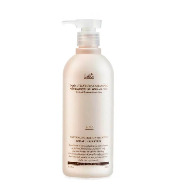 Бессульфатный органический шампунь с эфирными маслами Lador Triplex Natural Shampoo - 530 мл