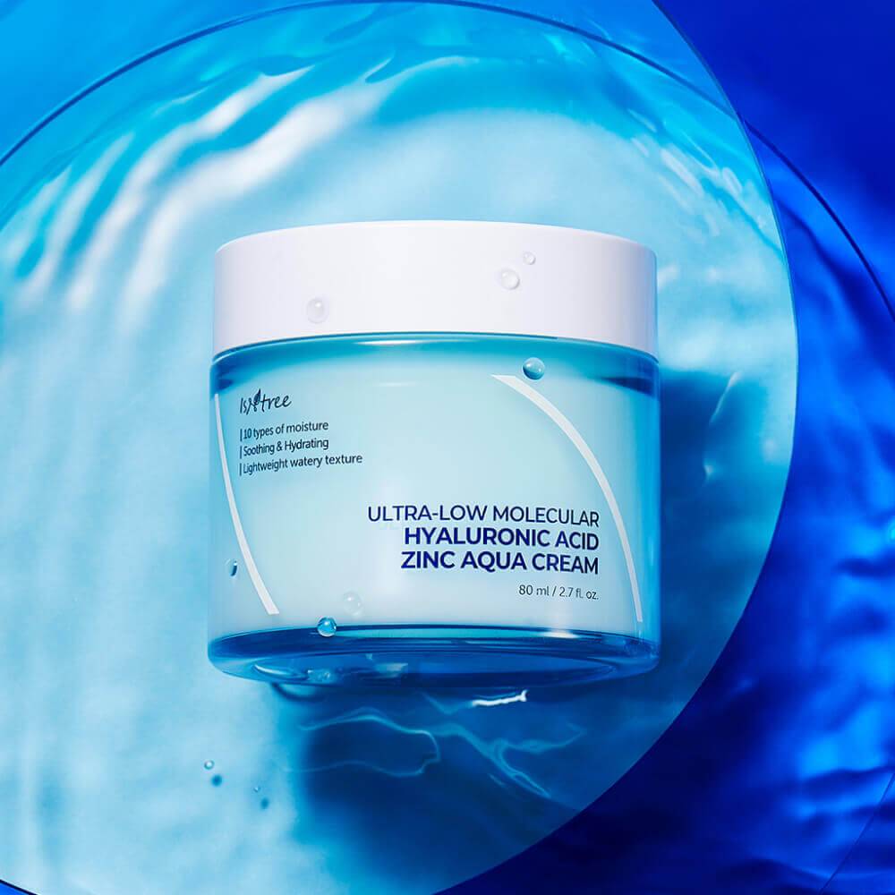 Увлажняющий крем для сужения пор IsNtree Ultra-low Molecular Hyaluronic Acid Zinc Aqua Cream